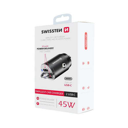 Chargeur Allume Cigare 45W Double USB-C (Charge ultra rapide)